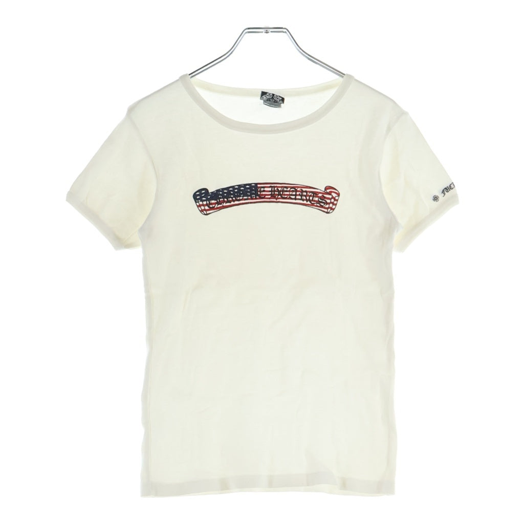 CHROME HEARTS(クロムハーツ) OLD AMERICAN FLAG TEE アメリカンフラグ 半袖Tシャツ カットソー ホワイト レディース