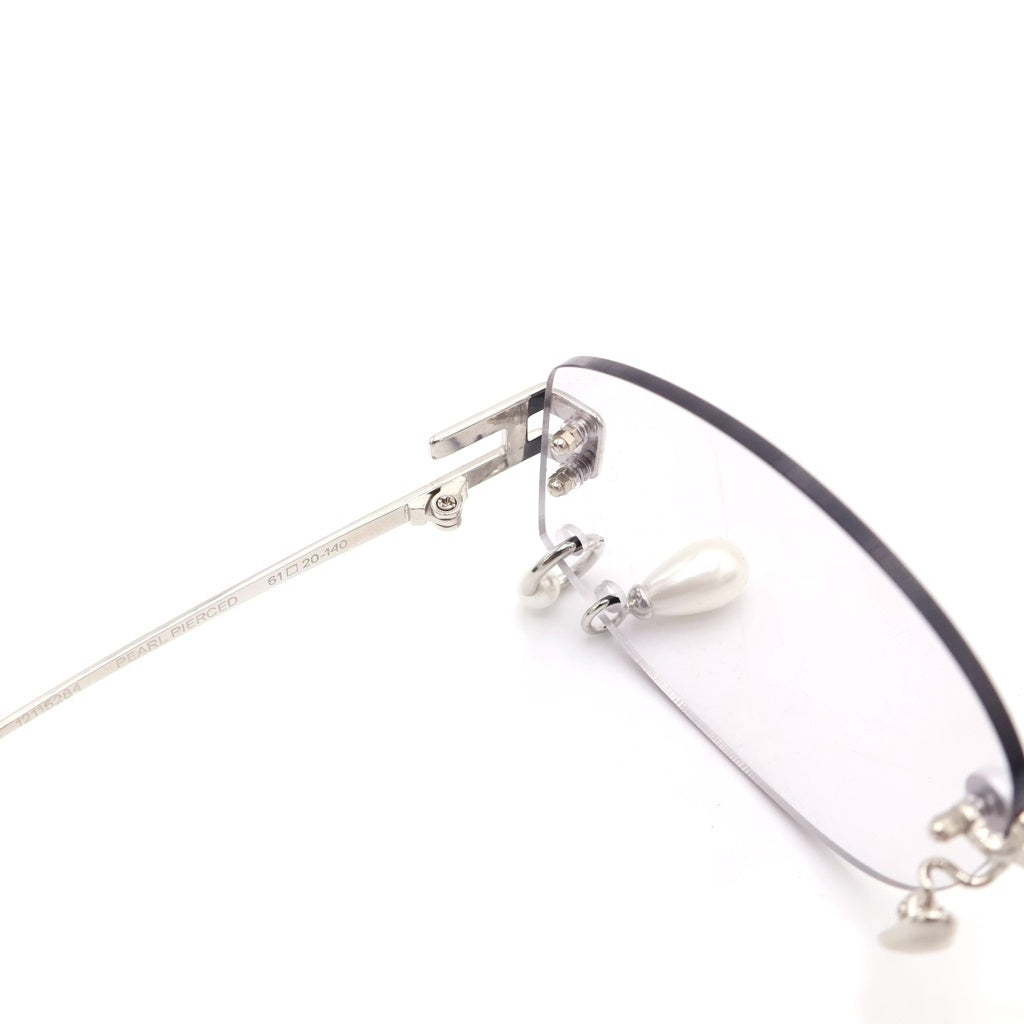 AMBUSH(アンブッシュ) PEARL PIERCED ピアス装飾 リムレス サングラス アイウェア シルバー
