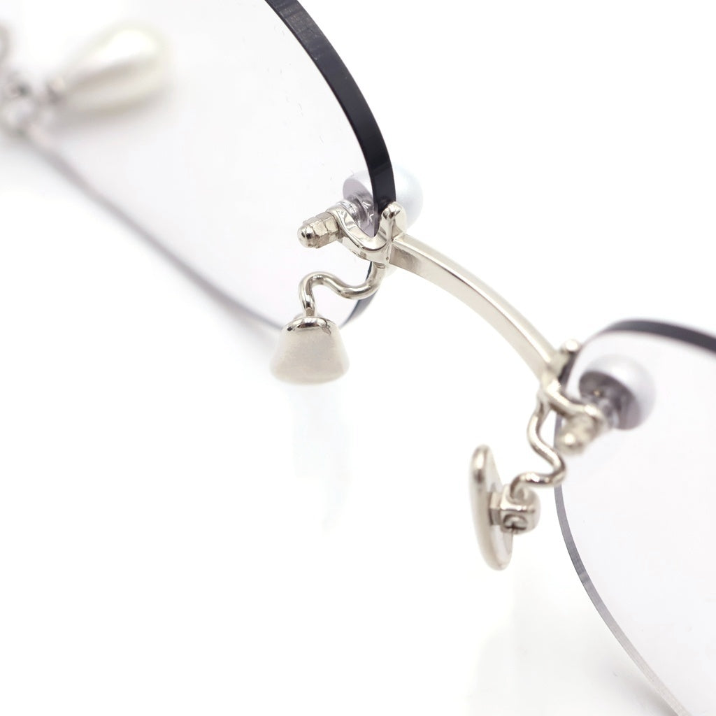 AMBUSH(アンブッシュ) PEARL PIERCED ピアス装飾 リムレス サングラス アイウェア シルバー