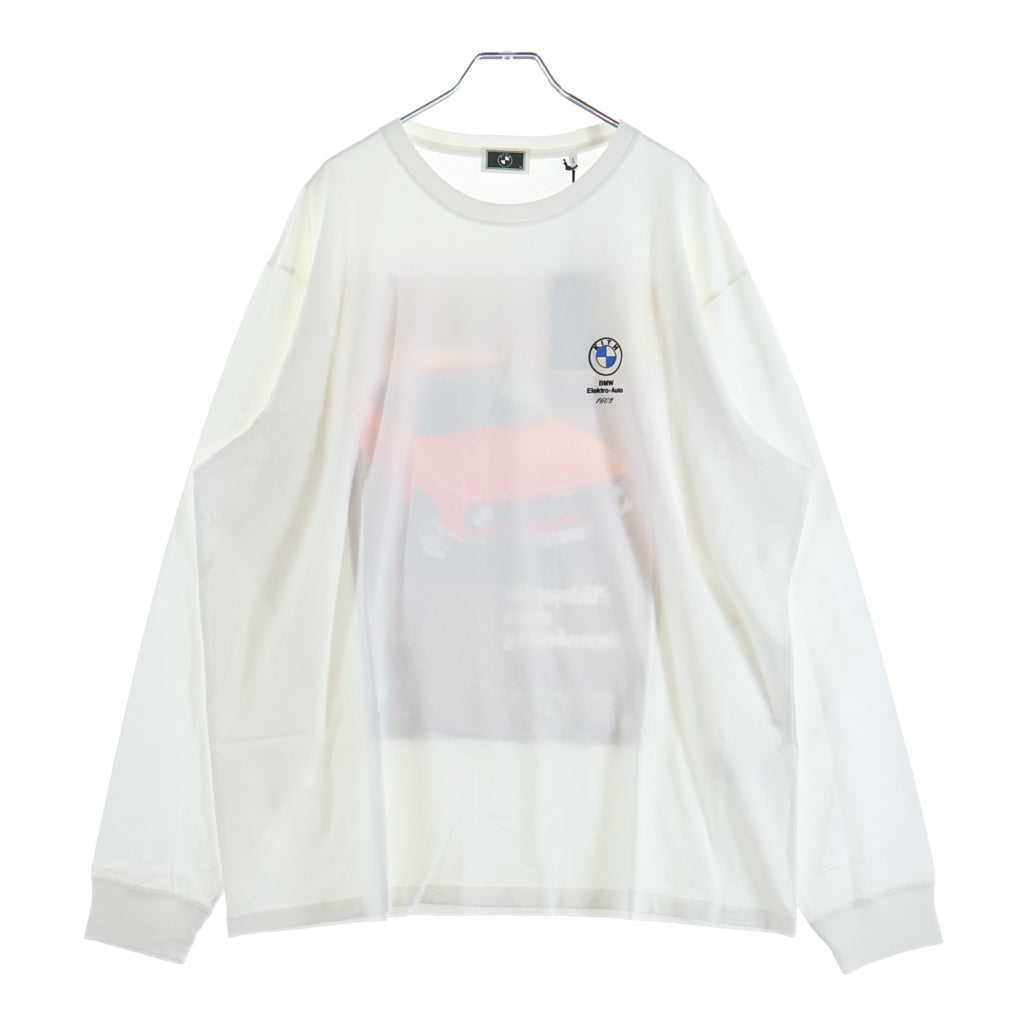 KITH(キス) ×BMW ロゴデザイン クルーネック カットソー 長袖Tシャツ ホワイト 22-070-060-0014-4-0