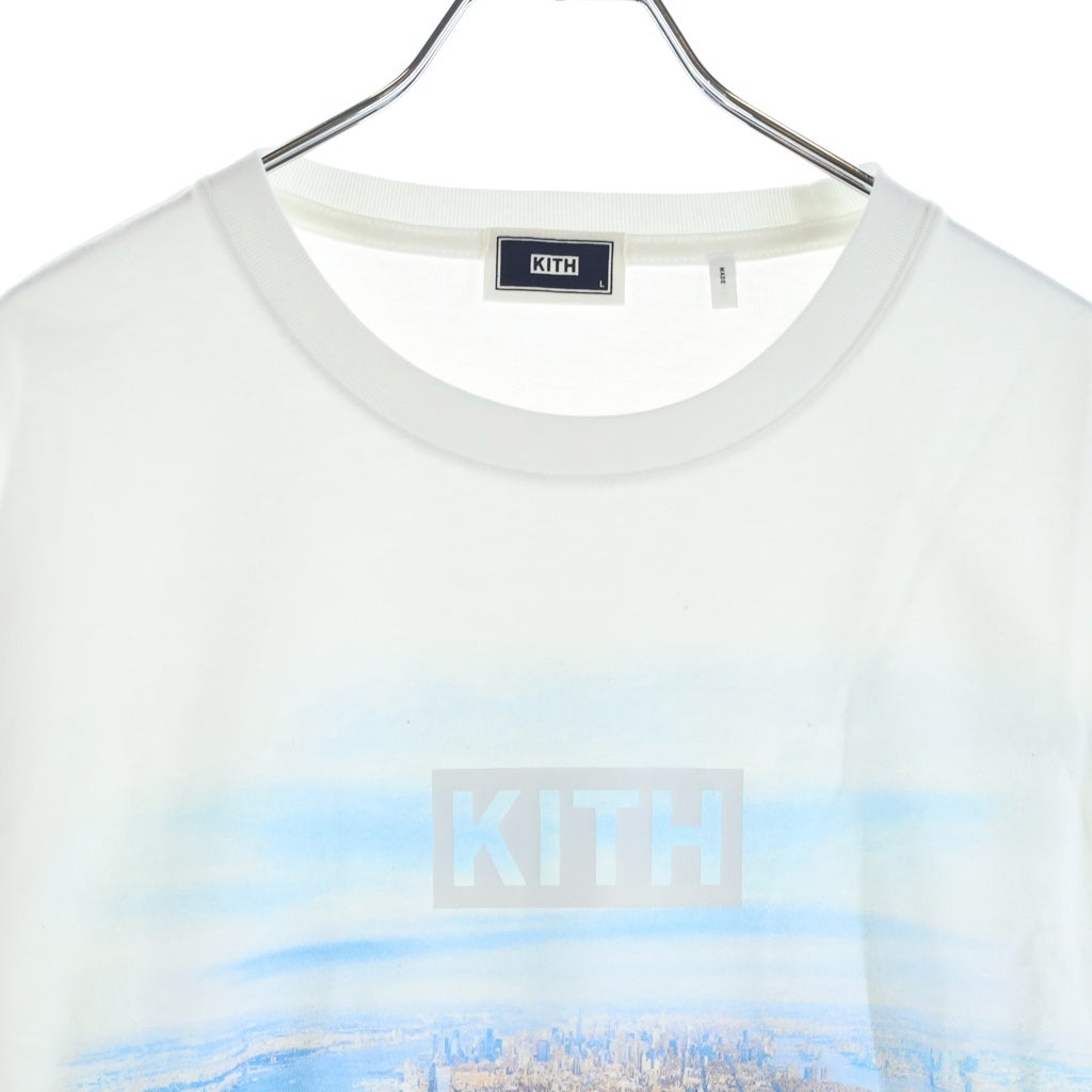 KITH(キス) 両面ロゴデザイン クルーネック カットソー 長袖Tシャツ ホワイト KHM030240-101