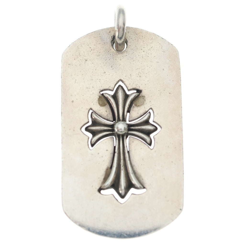 CHROME HEARTS(クロムハーツ) D TAG LRG TNY CRS カットアウトタイニーCHクロス ラージドッグタグ ネックレストップ シルバー BCA239