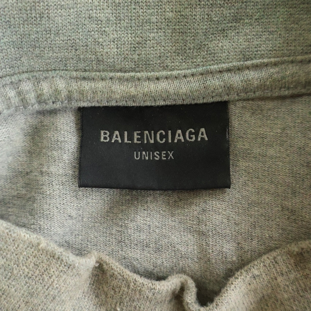 BALENCIAGA(バレンシアガ) 23SS 1300 Skater デストロイ加工 ワッペン 半袖Tシャツ カットソー グレー 739028 TOVA7