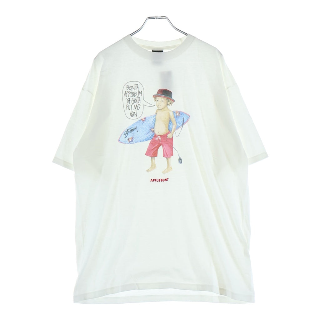STUSSY(ステューシー) 11SS ×AAPLEBUM SURF BOY S/S Tee アップルバム サーフボーイ 半袖Tシャツ カットソー ホワイト