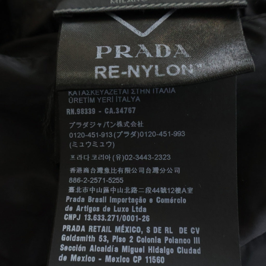 PRADA(プラダ) REVERSIBLE WOOL AND RE-NYLON JACKET リバーシブル ウール リーナイロン ログパッチ ジップアップ ジャケット ブラック UMC096 S192 1UPF