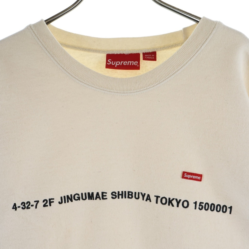 SUPREME(シュプリーム) 22AW Shop Small Box Crewneck New York スモールボックスロゴ クルーネックスウェットトレーナー ホワイト