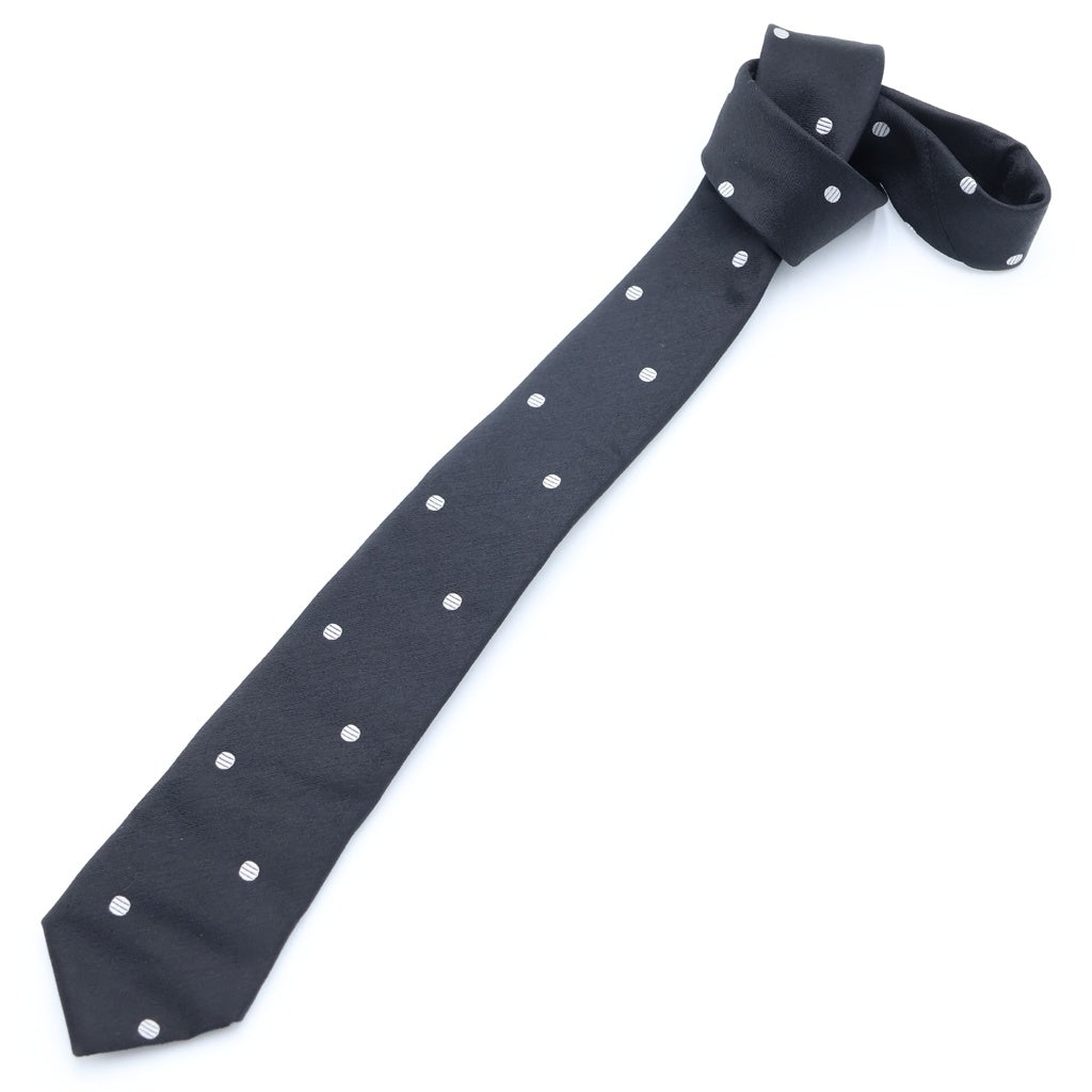 SAINT LAURENT PARIS(サンローランパリ) Silk Tie ドット柄 シルクネクタイ ブラック 77666
