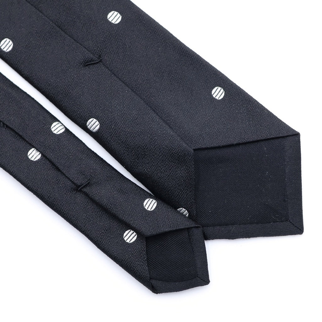 SAINT LAURENT PARIS(サンローランパリ) Silk Tie ドット柄 シルクネクタイ ブラック 77666