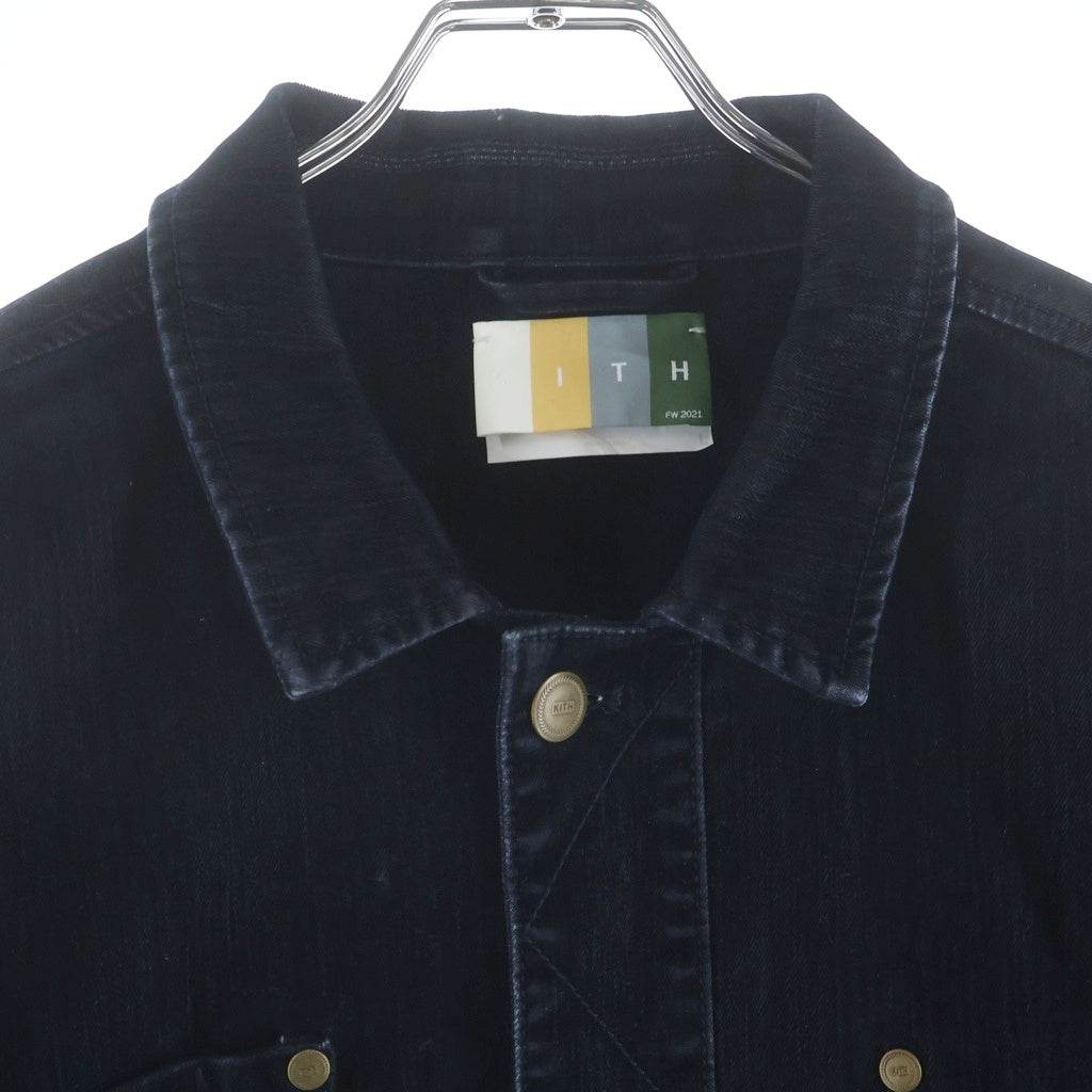 KITH(キス) 21AW マルチポケット ロゴデザイン コーデュロイジャケット インディゴ KHM010077