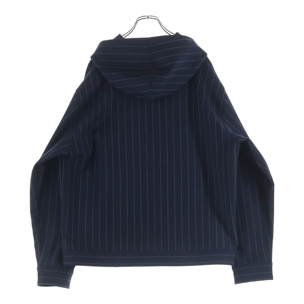 KITH(キス) エンブロイダリーデザイン ジップアップ ストライプ柄 トラックジャケット ネイビー KHM031412