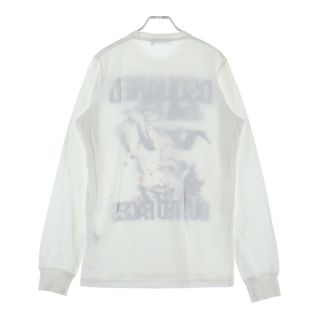 DSQUARED2(ディースクエアード) グラフィックロゴデザインプリント長袖Tシャツ カットソー ホワイト