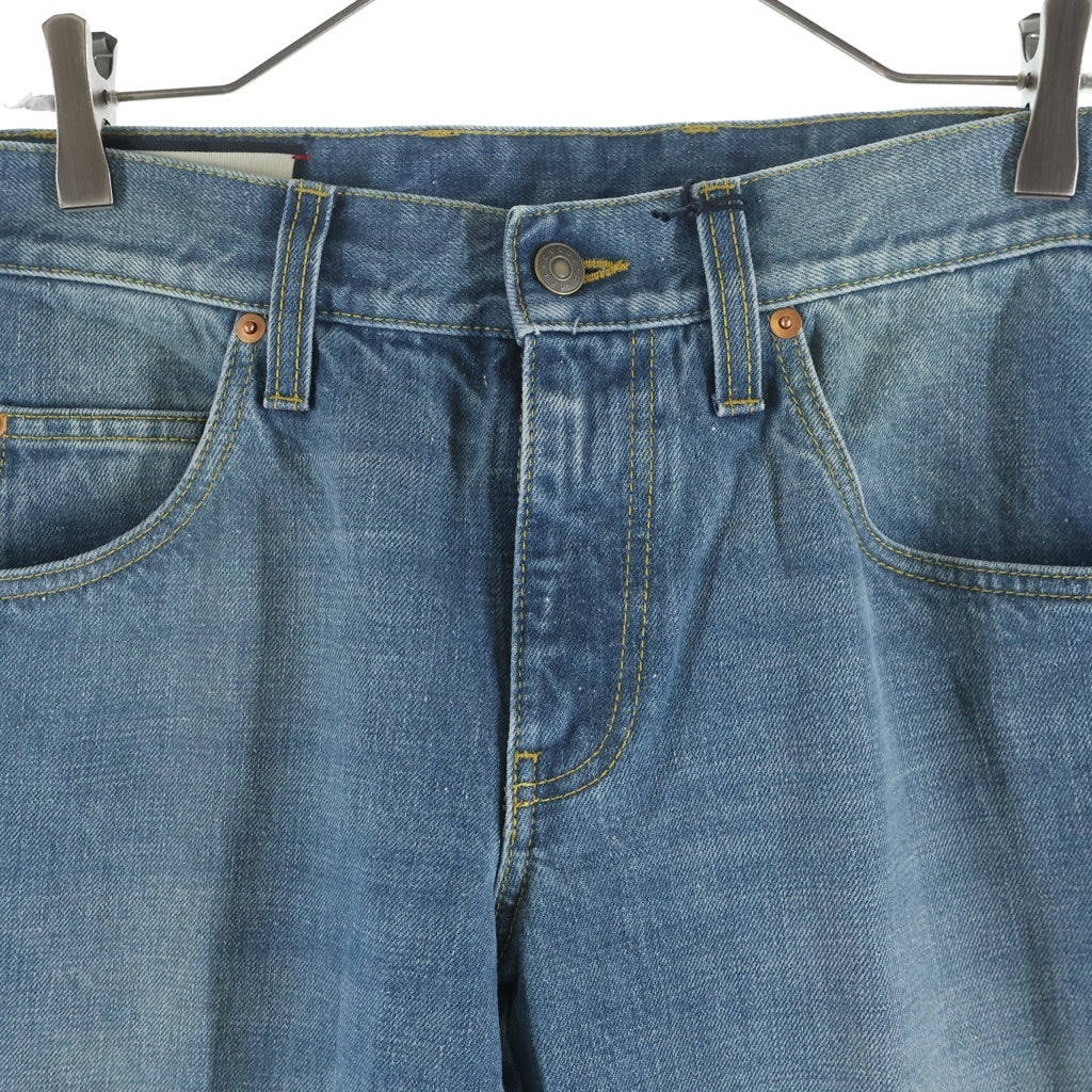 GUCCI(グッチ) 20SS ロゴパッチウォッシュドフレアデニムパンツ ボトムス ブルー 624242 XDA4I