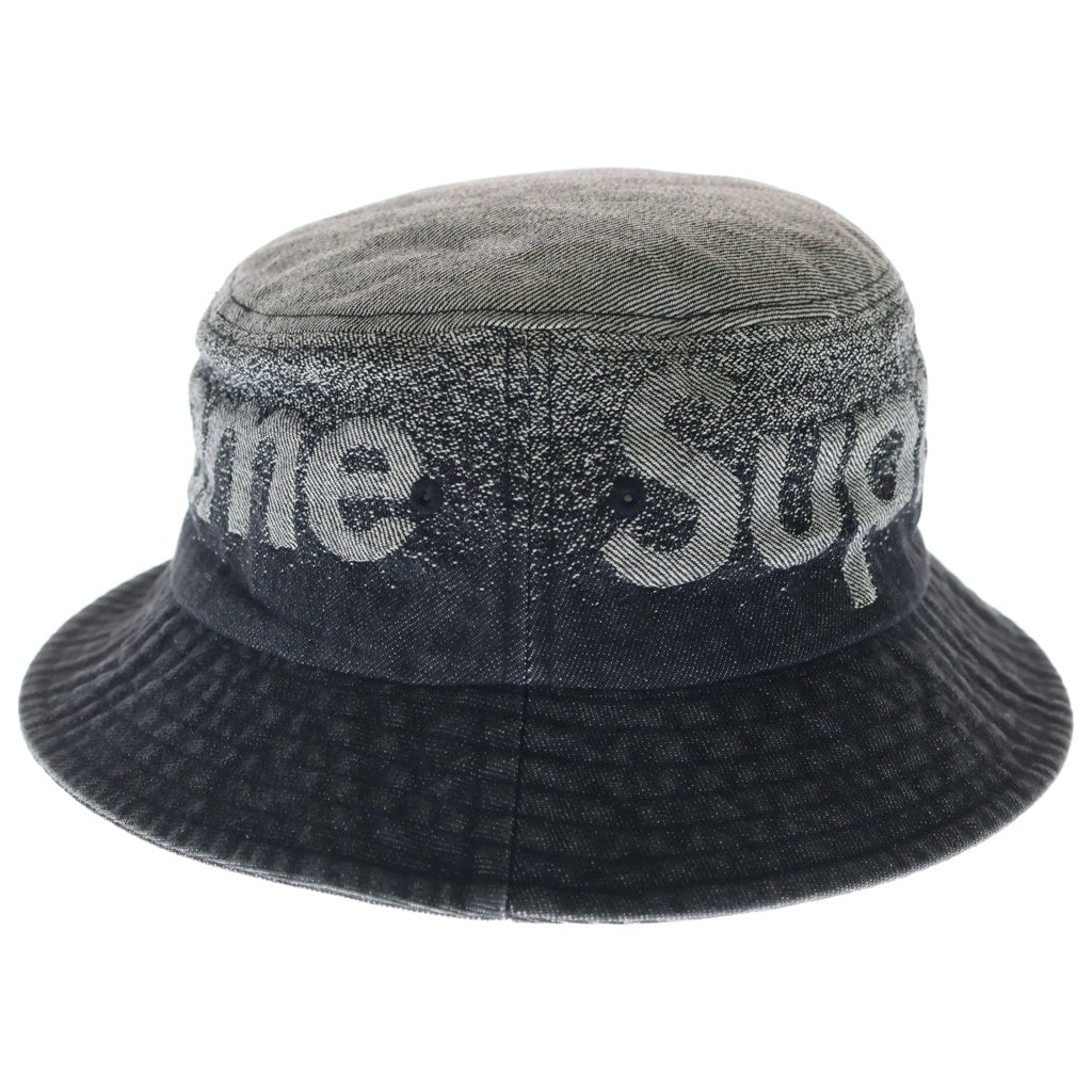SUPREME(シュプリーム) 22SS Fade Jacquard Denim Crushe フェードジャガード デニムバケットハット 帽子 ブラック
