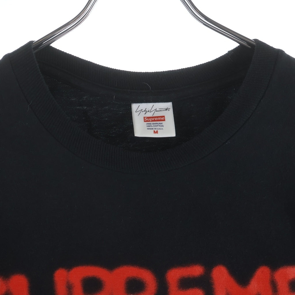 SUPREME(シュプリーム) 20AW × Yohji Yamamoto ヨウジヤマモト フロントプリント 半袖Tシャツ カットソー ブラック