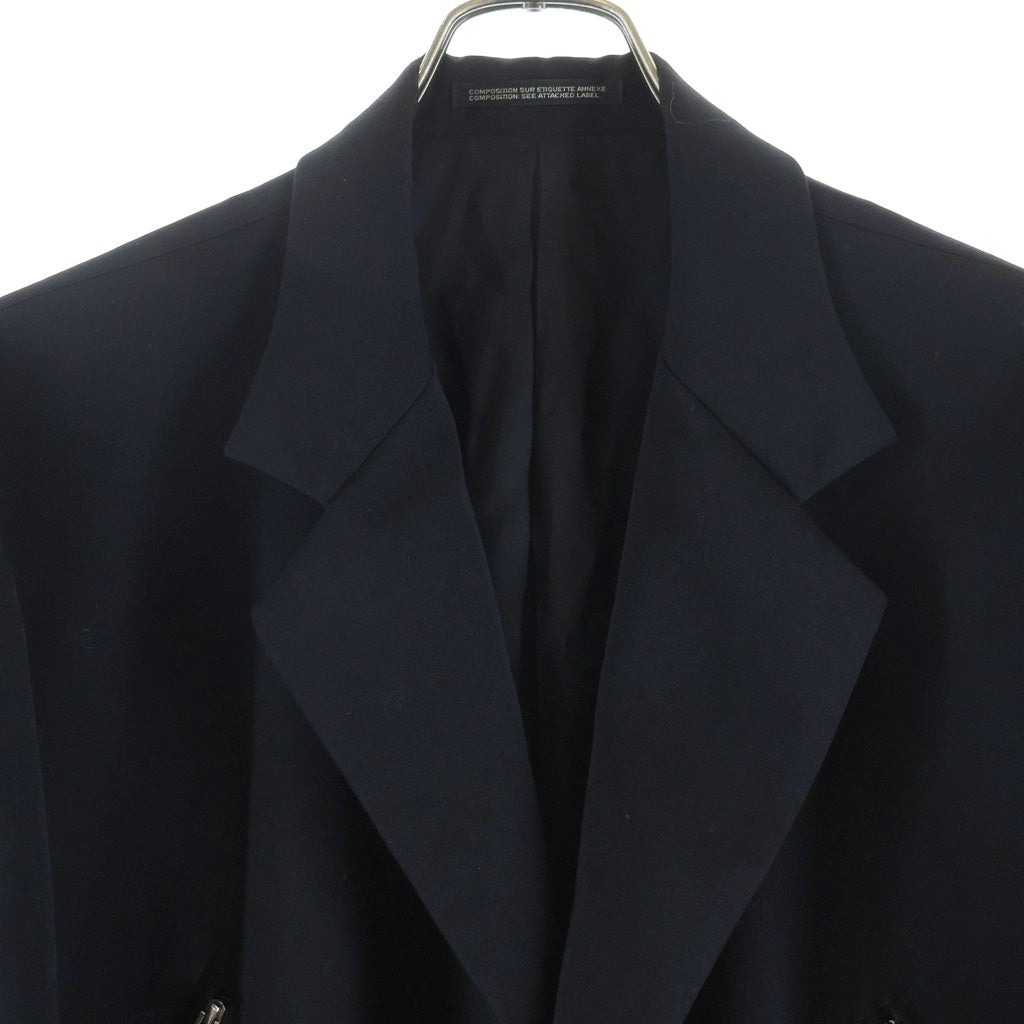 Yohji Yamamoto(ヨウジヤマモト) 19AW フロントジップ ロングコート ブラック HC-J78-535