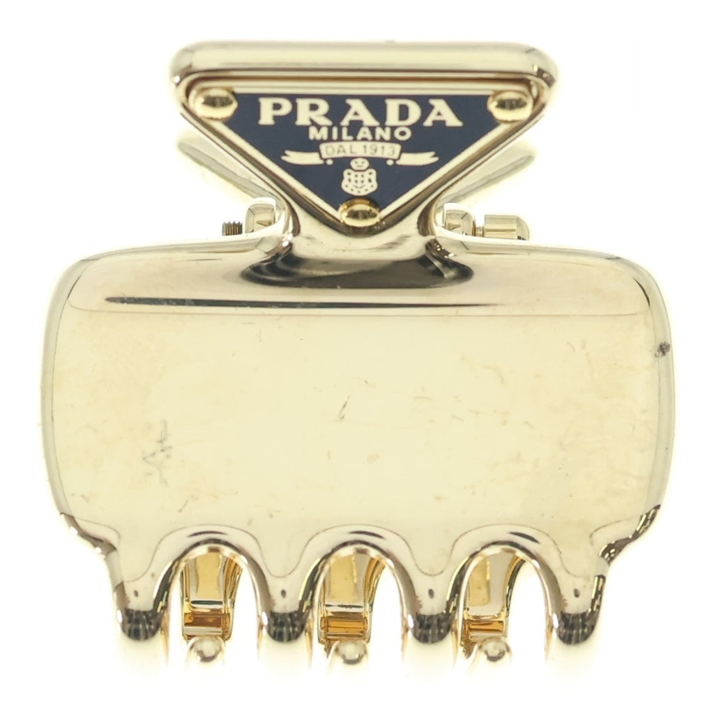 PRADA(プラダ) トライアングルロゴ メタル ヘアクリップ バレッタ ゴールド 1IF087 レディース