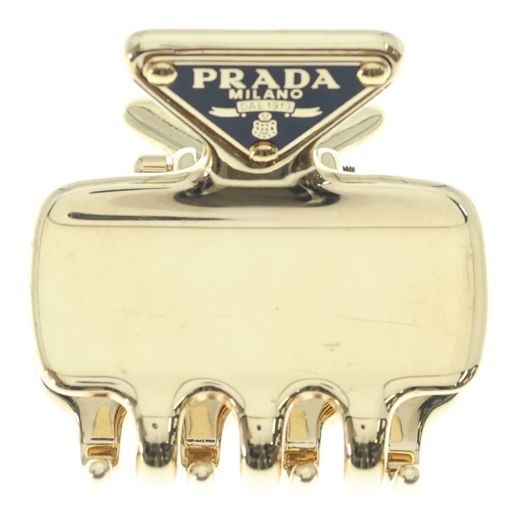 PRADA(プラダ) トライアングルロゴ メタル ヘアクリップ バレッタ ゴールド 1IF087 レディース