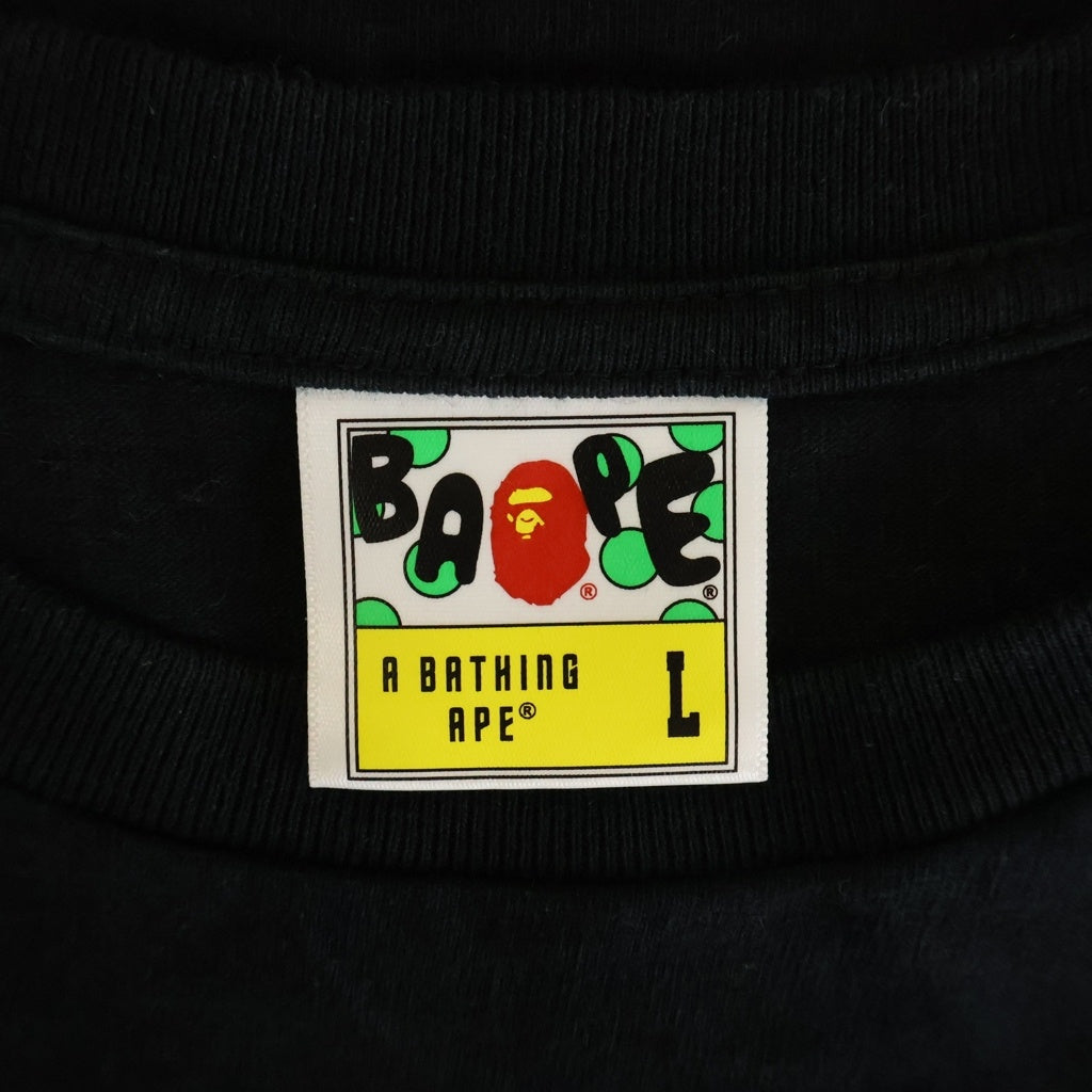 A BATHING APE(アベイシングエイプ) CRYSTAL STONE BAPE LOGO TEE クリスタル ストーン ロゴプリント 半袖Tシャツ カットソー ブラック