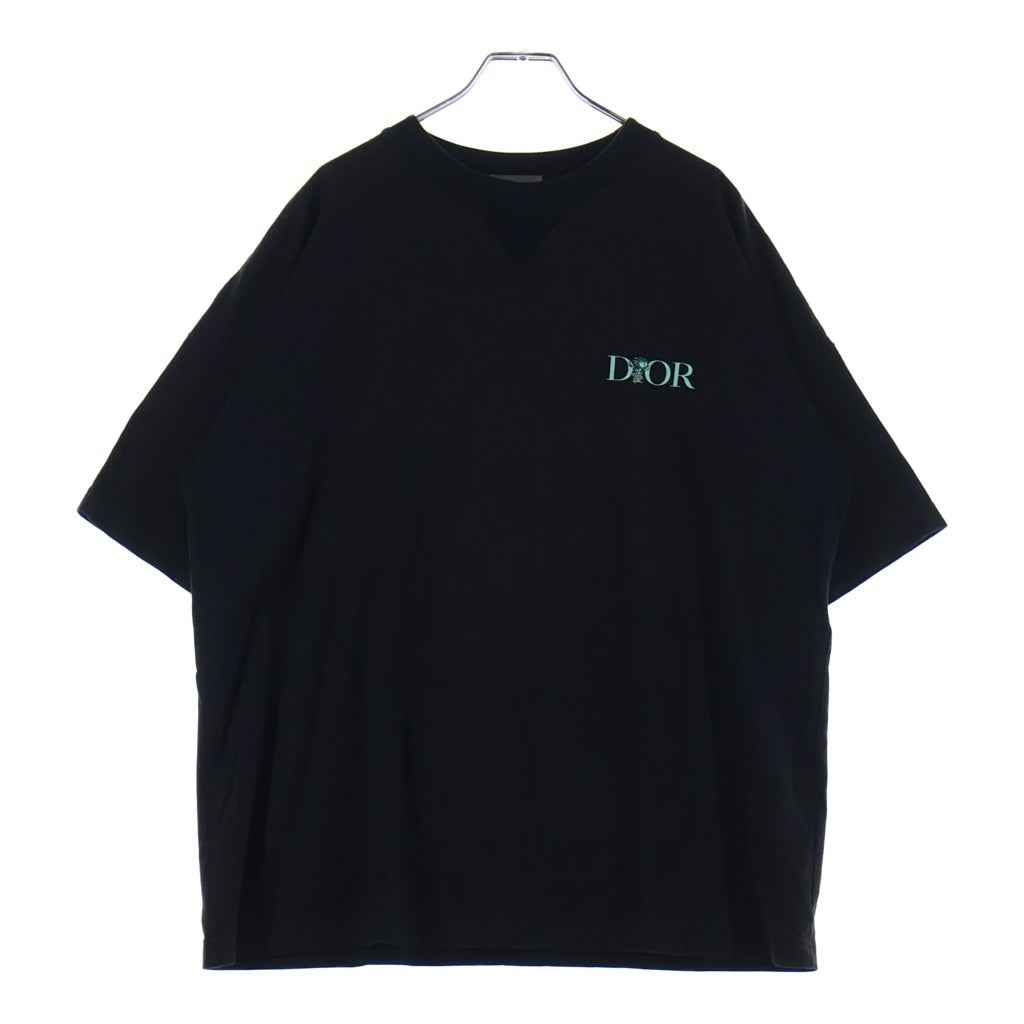 Christian Dior(クリスチャンディオール) 22AW ロゴ刺繍半袖Tシャツ カットソー ブラック 243J685A0677