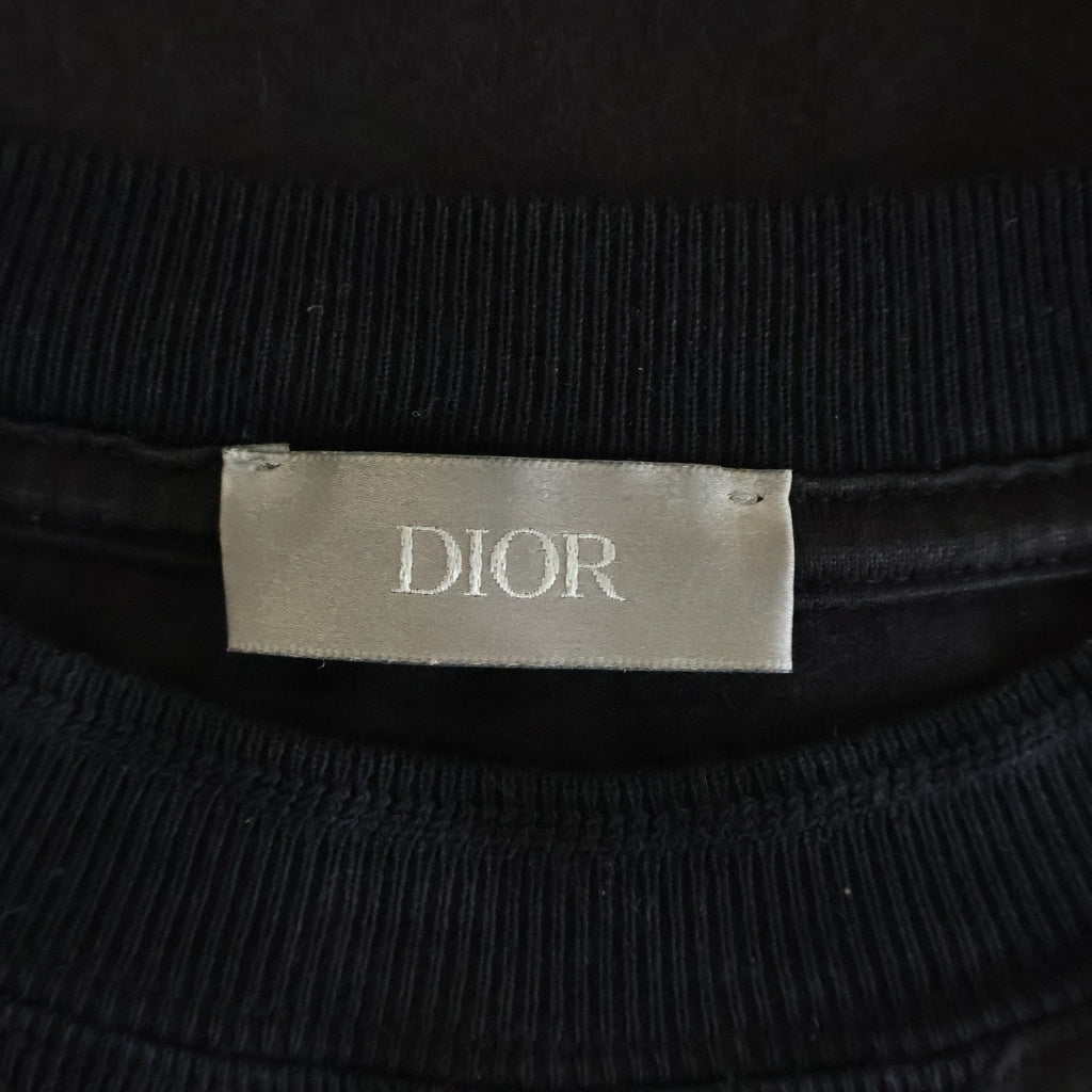Christian Dior(クリスチャンディオール) 22AW ロゴ刺繍半袖Tシャツ カットソー ブラック 243J685A0677