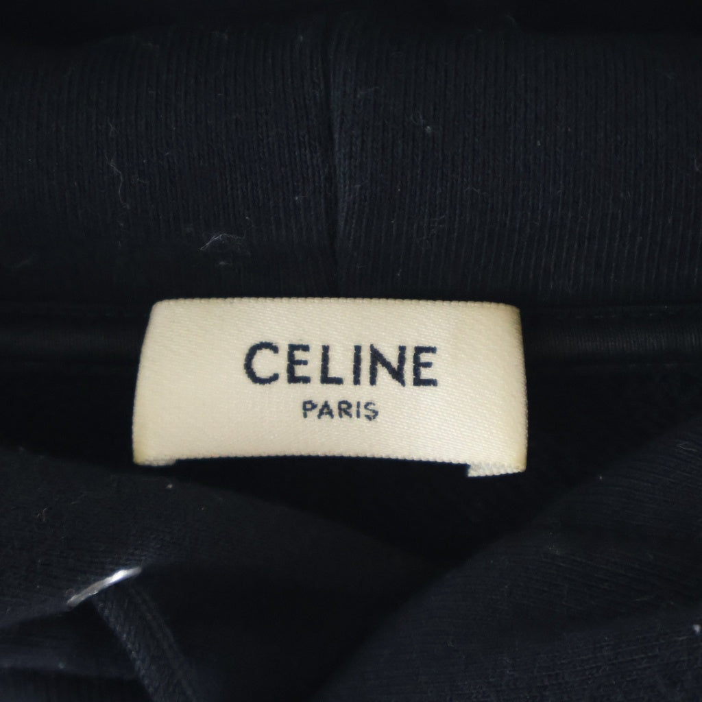 CELINE(セリーヌ) ロゴプリント ルーズスウェットフーディー プルオーバーパーカー ブラック 2Y321670Q