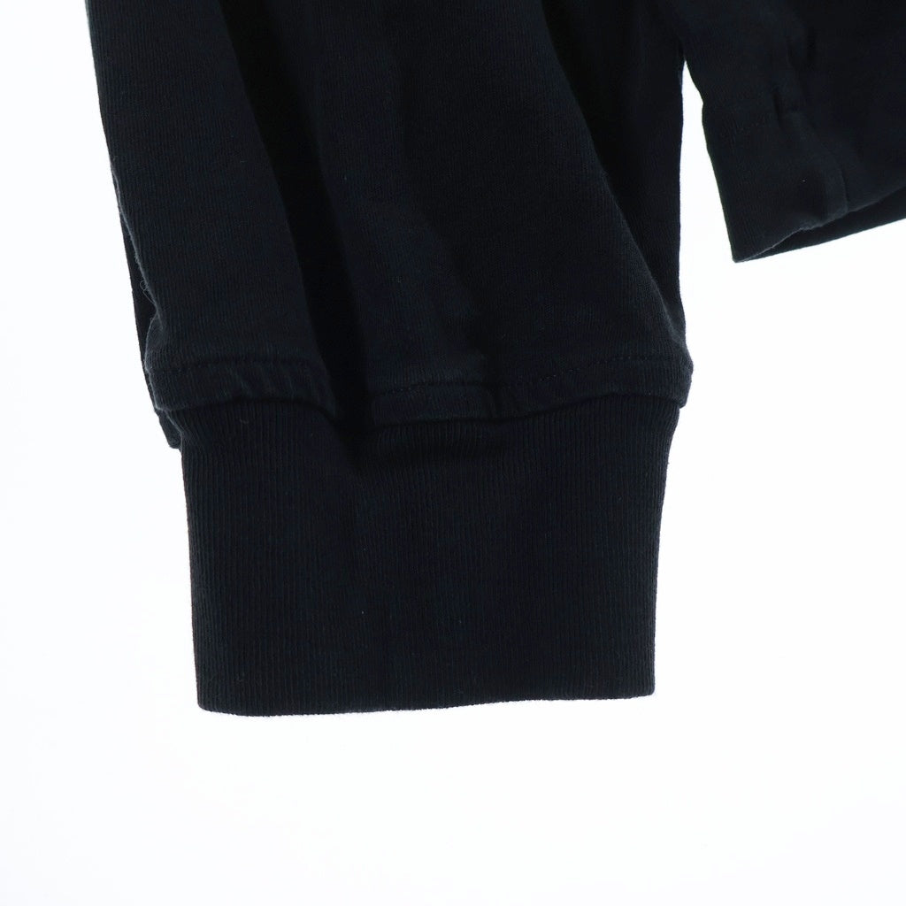 ALEXANDER WANG(アレキサンダーワン) 胸ロゴデザイン クルーネック カットソー 長袖Tシャツ ブラック UCC2221526
