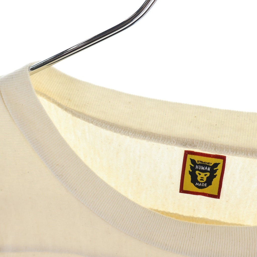 HUMAN MADE(ヒューマンメイド) BMX SHIRT フロントロゴデザイン クルーネック カットソー 長袖Tシャツ ベージュ