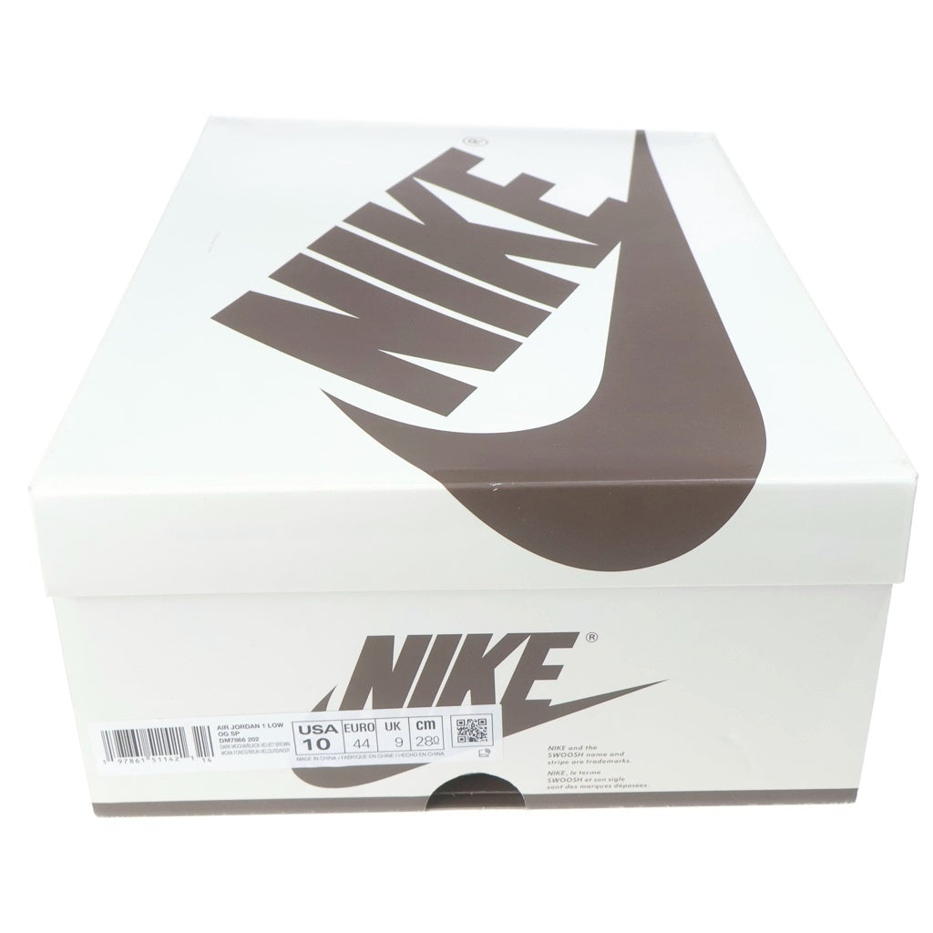NIKE(ナイキ) ×TRAVIS SCOTT AIR JORDAN 1 LOW OG SP VELVET BROWN トラヴィススコット エアジョーダン1 ベルベットブラウン ローカットスニーカー US10/28cm DM7866-202