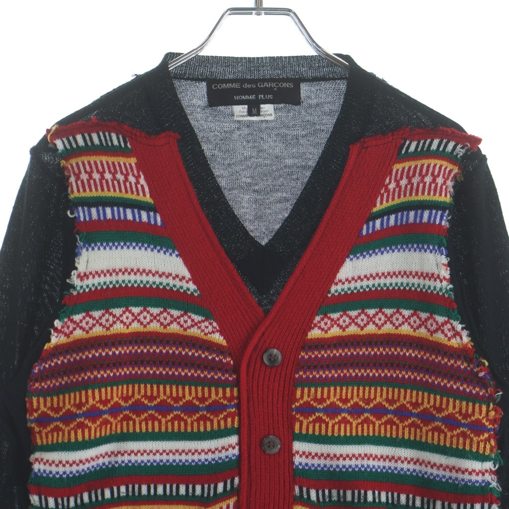 COMME des GARCONS HOMME PLUS(コムデギャルソンオムプリュス) Mixed-media knit top ドッキングデザインニット マルチ AZ-T095