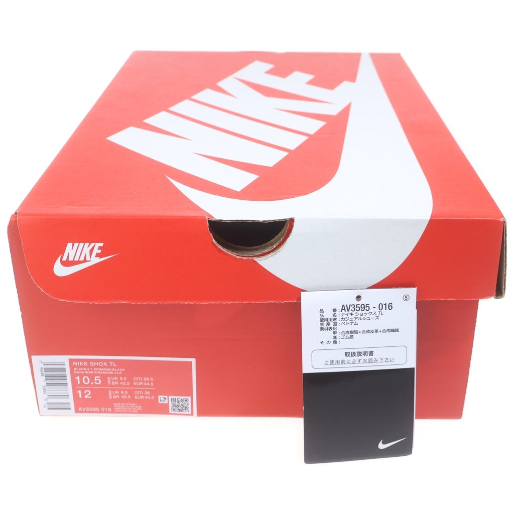 NIKE(ナイキ) SHOX TL ショックス TL ローカットスニーカー ブラック/レッド US10.5/28.5 AV3595-016