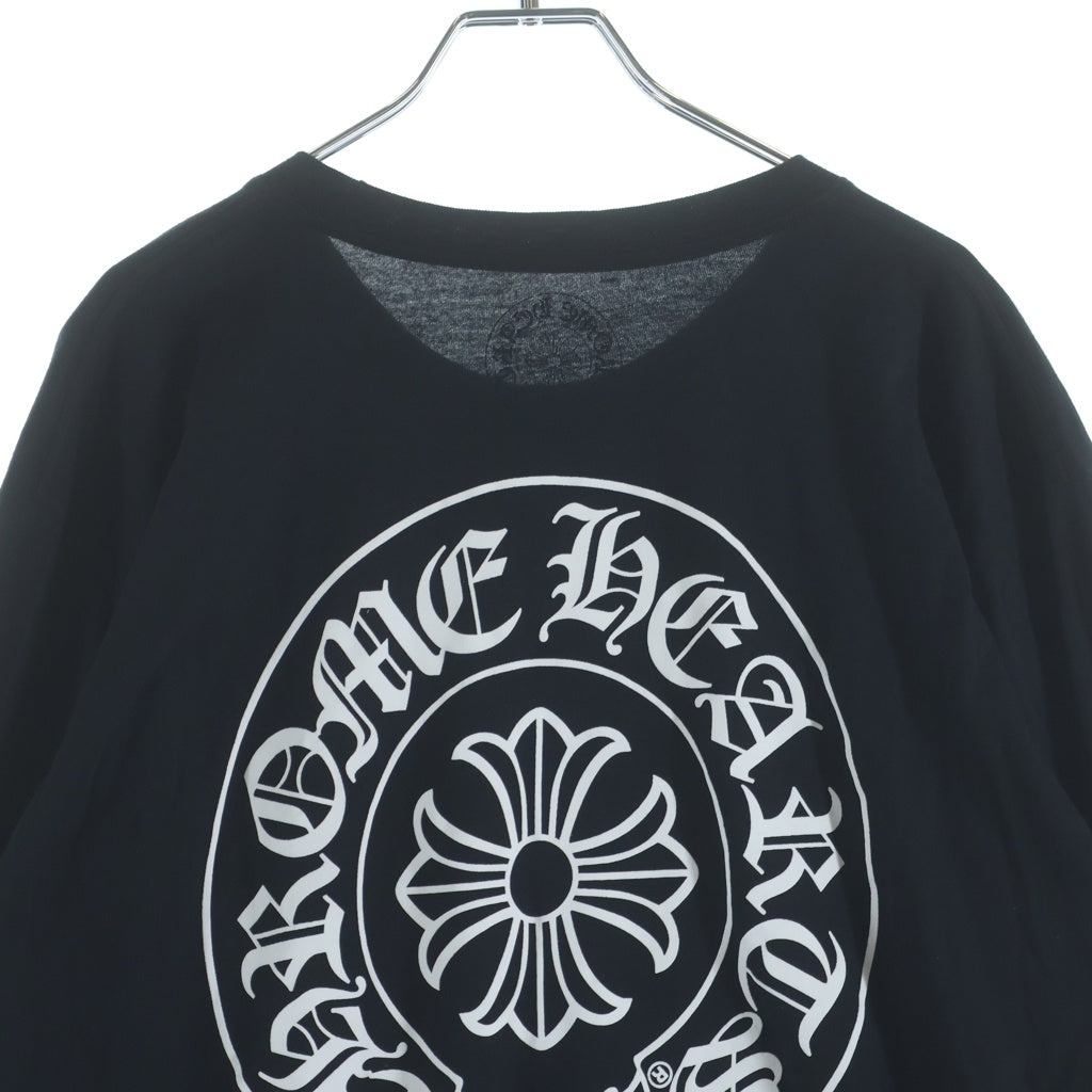 CHROME HEARTS(クロムハーツ) ニューヨーク限定 袖フローラル ホースシュープリント 長袖Tシャツカットソー ブラック