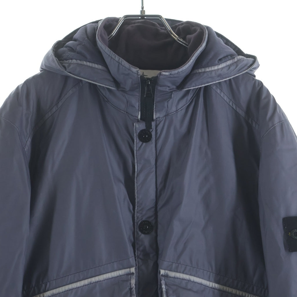 STONE ISLAND(ストーンアイランド) MUSSOLA GOMMATA ムッソラ ゴムマータ ガーメントダイ フーデッド ジップアップ ナイロンジャケット パープル 631542930