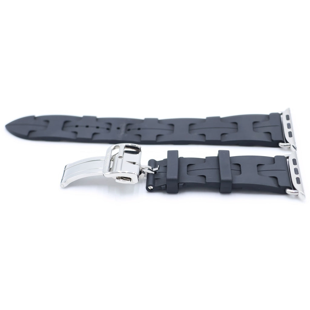 HERMES(エルメス) APPLE WATCH キリム 42mm アップルウォッチバンド ブラック/シルバー