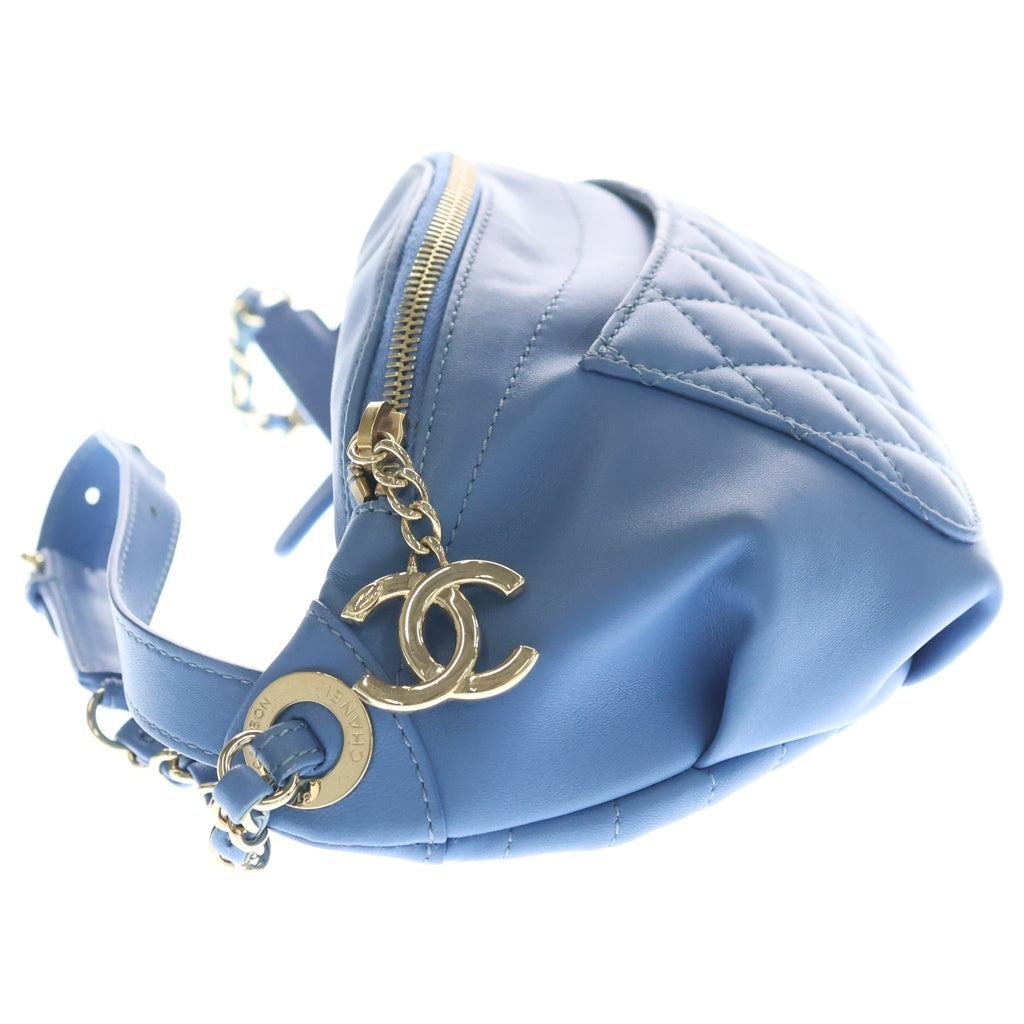CHANEL(シャネル) Quilted Banane Waist Bag Fanny キルティング バナン ウエストバッグ ブルー レディース