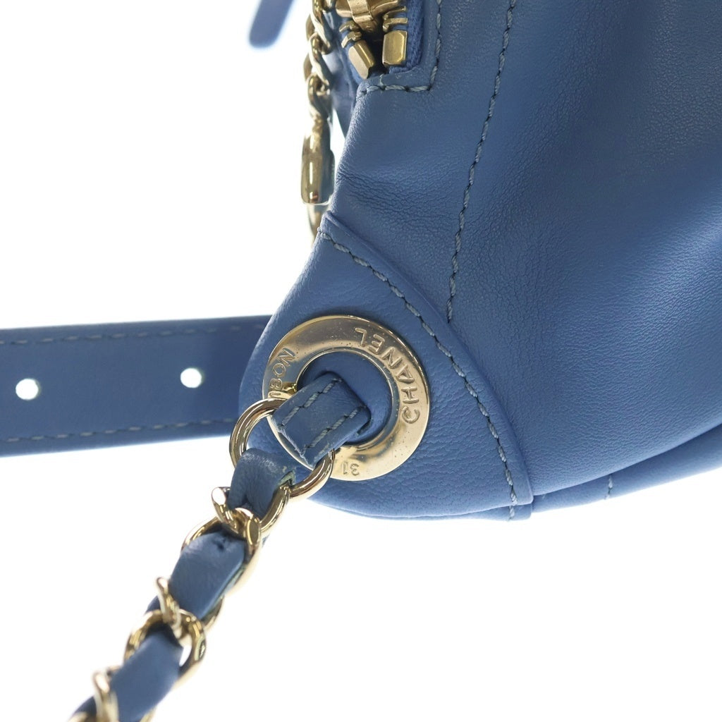 CHANEL(シャネル) Quilted Banane Waist Bag Fanny キルティング バナン ウエストバッグ ブルー レディース