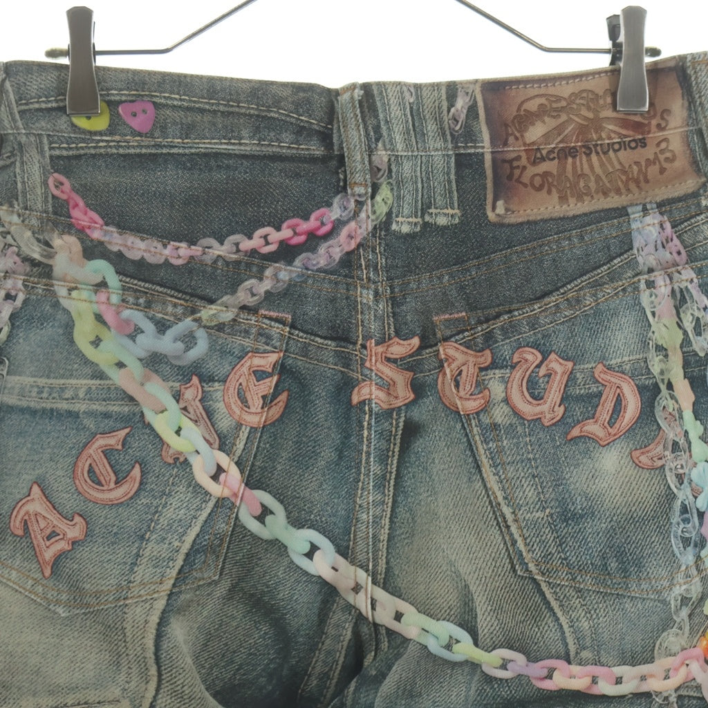 Acne Studios(アクネ ストゥディオズ) Denim shorts - loose fit トロンプルイユ ハーフデニムパンツ ショーツ インディゴ BE0179