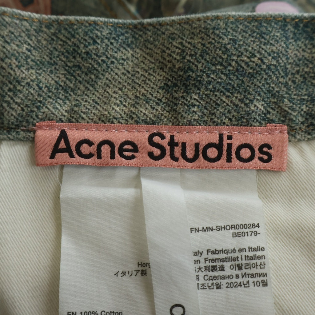 Acne Studios(アクネ ストゥディオズ) Denim shorts - loose fit トロンプルイユ ハーフデニムパンツ ショーツ インディゴ BE0179