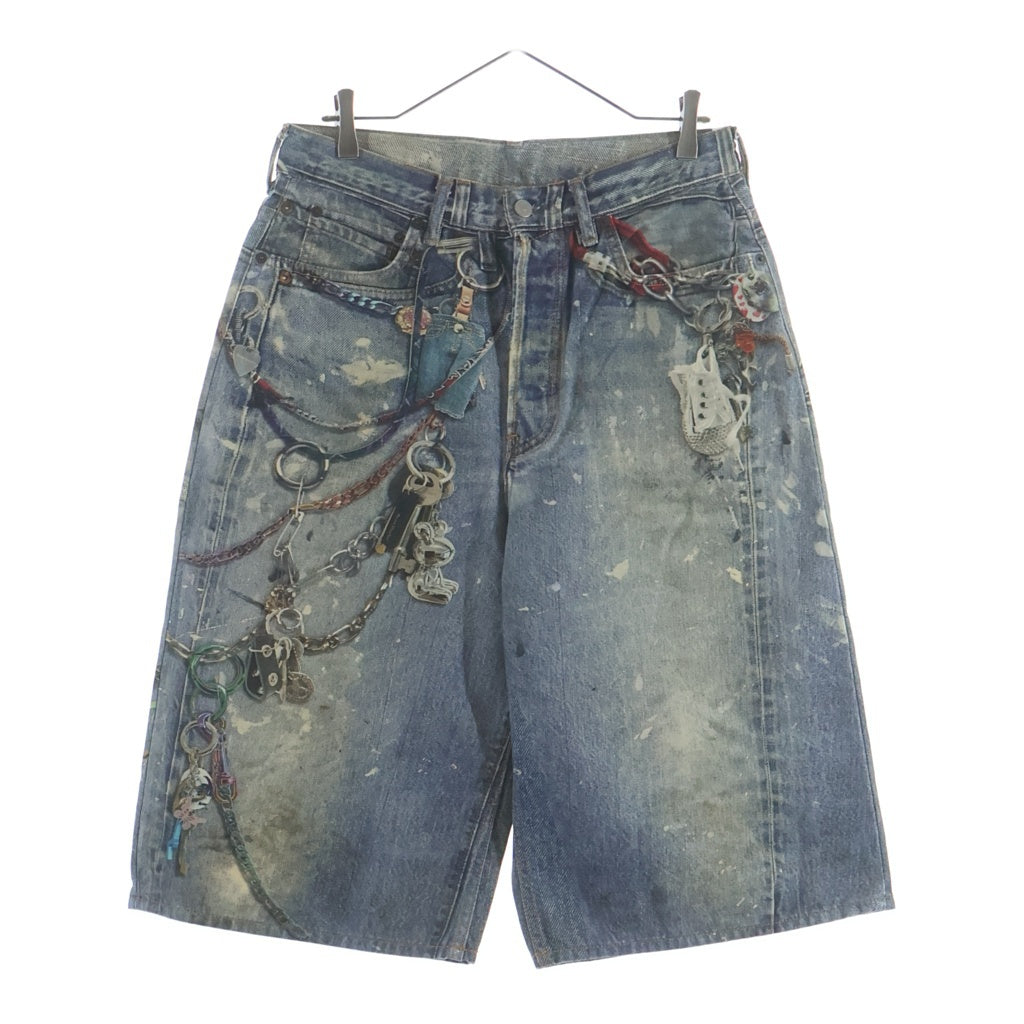 Acne Studios(アクネ ストゥディオズ) Loose Fit Shorts トロンプルイユ デニム柄ショーツ ハーフパンツ インディゴ FN-MN-SHOR000238 BE0163