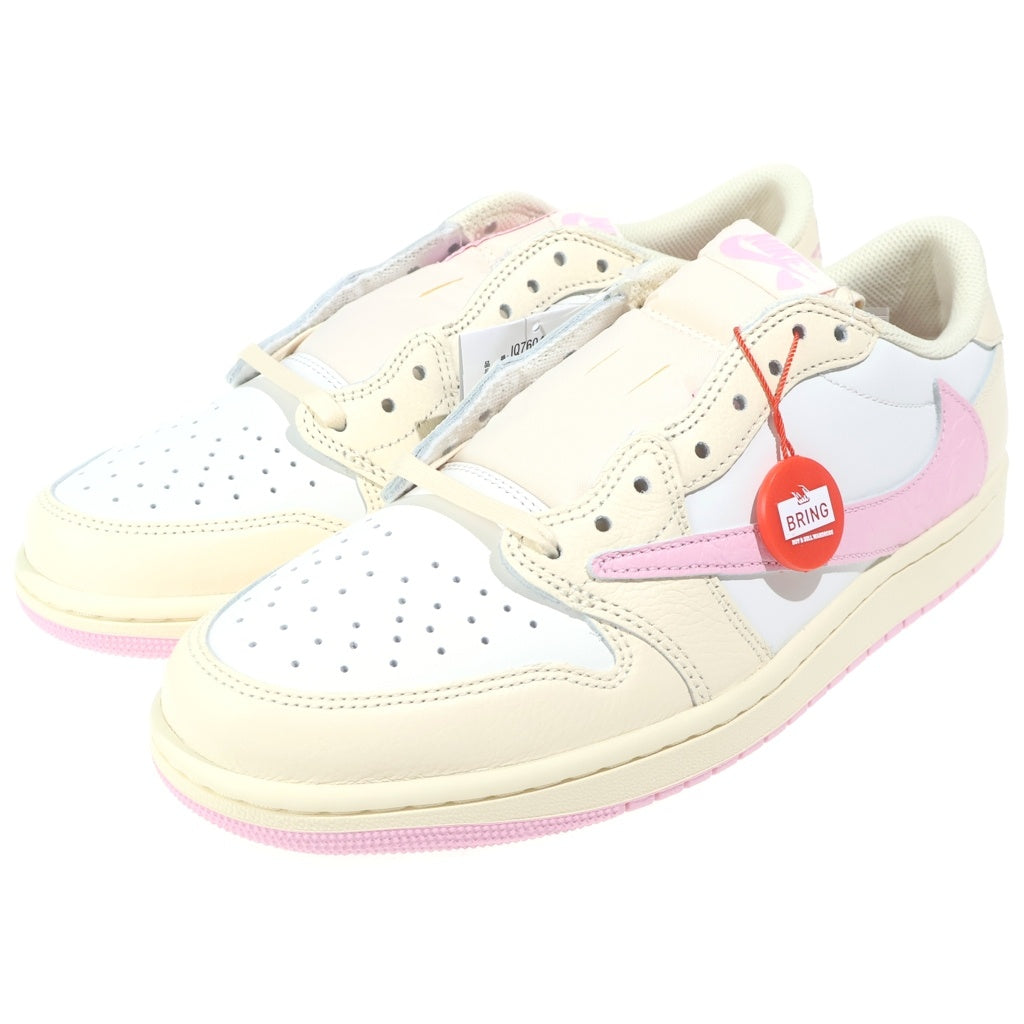 NIKE(ナイキ) ×TRAVIS SCOTT AIR JORDAN 1 RETRO LOW OG トラビススコット エアージョーダンワン レトロ ローカットスニーカー ピンク/ベージュ US10/28cm IQ7604-100