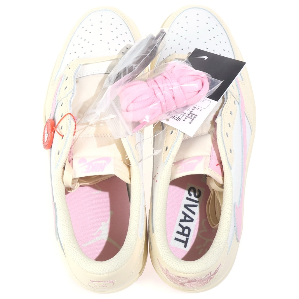 NIKE(ナイキ) ×TRAVIS SCOTT AIR JORDAN 1 RETRO LOW OG トラビススコット エアージョーダンワン レトロ ローカットスニーカー ピンク/ベージュ US10/28cm IQ7604-100