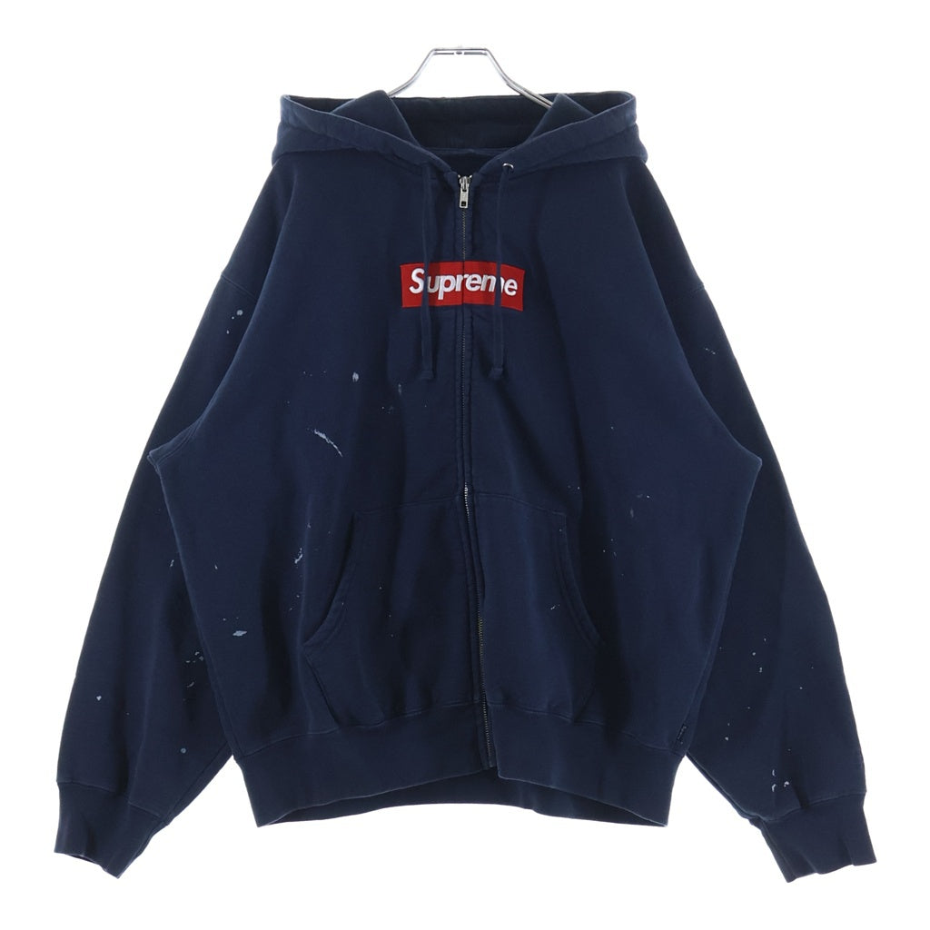 SUPREME(シュプリーム) 26SS ×MM6 Box Logo Zip Up Hooded Sweatshirt ボックスロゴジップアップフーデッドスウェットシャツ ネイビー