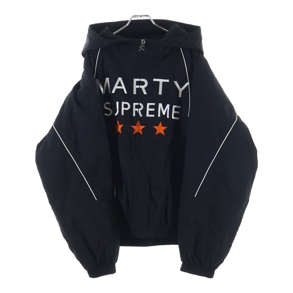 NO BRAND(ノーブランド) MARTY SUPREME NAHMIAS A24 マーティーシュプリーム ロゴデザイン フーデッド ジップアップジャケット ブラック