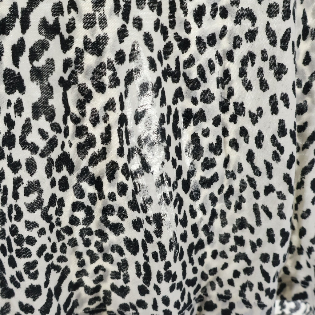 SAINT LAURENT PARIS(サンローランパリ) エディ期 レオパード柄 クルーネック カットソー 半袖Tシャツ ホワイト/ブラック