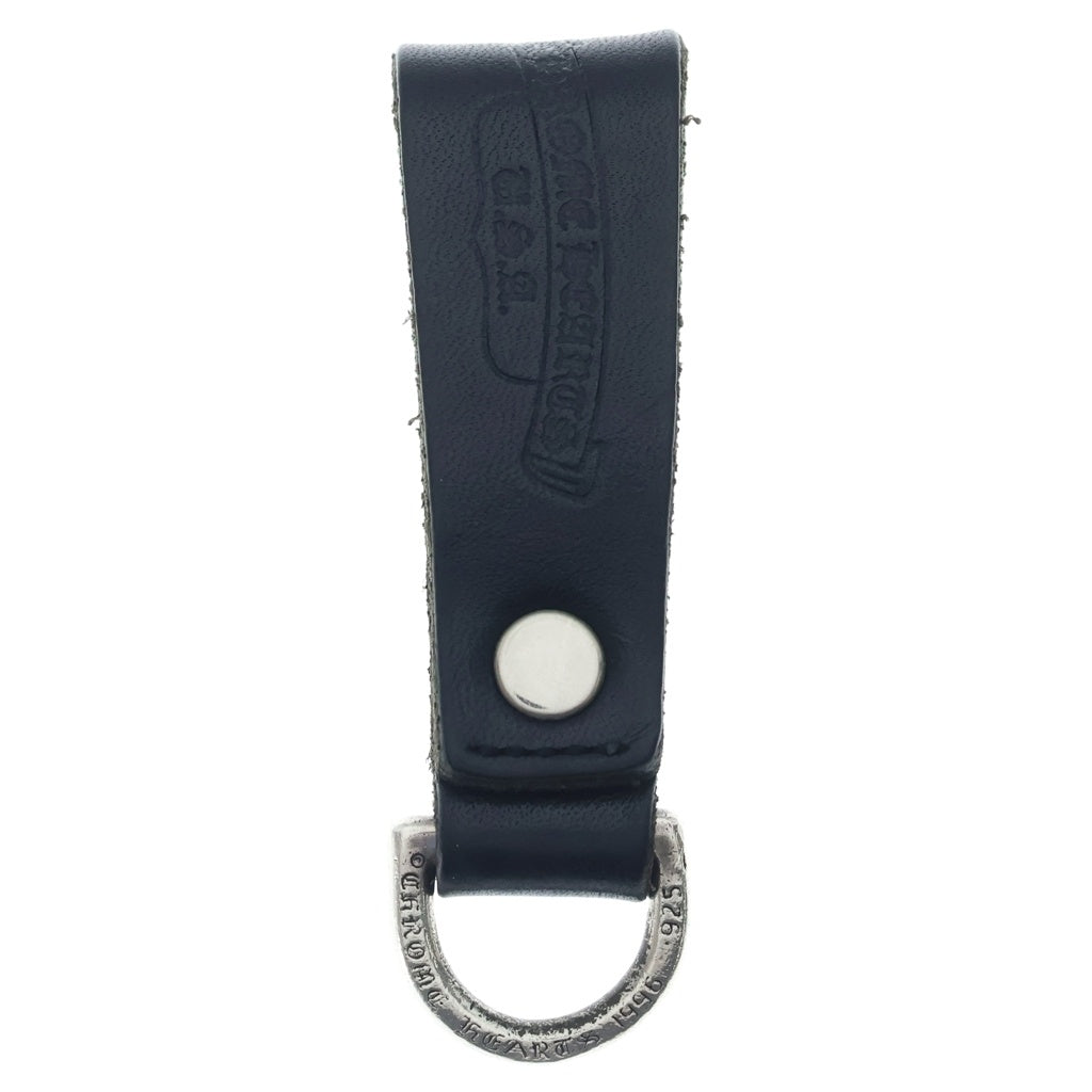 CHROME HEARTS(クロムハーツ) BELT LOOP クロスボールボタンレザーベルトループ シルバー/ブラック BCA397