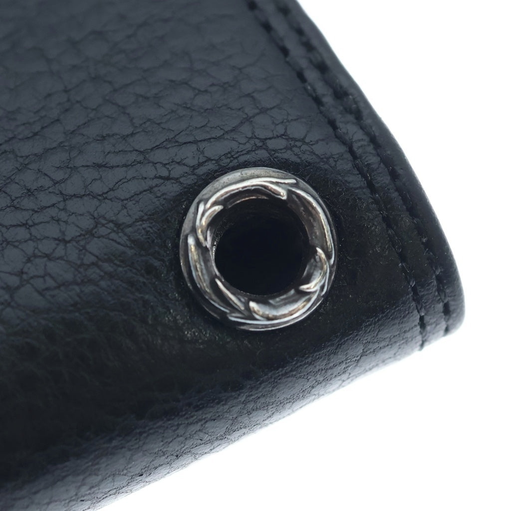 CHROME HEARTS(クロムハーツ) CARD CASE グロメット付き レザーカードケース ブラック レディース
