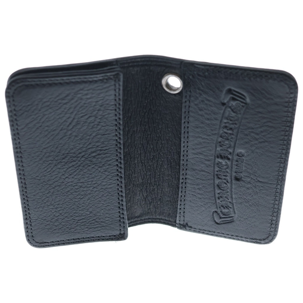 CHROME HEARTS(クロムハーツ) CARD CASE グロメット付き レザーカードケース ブラック レディース