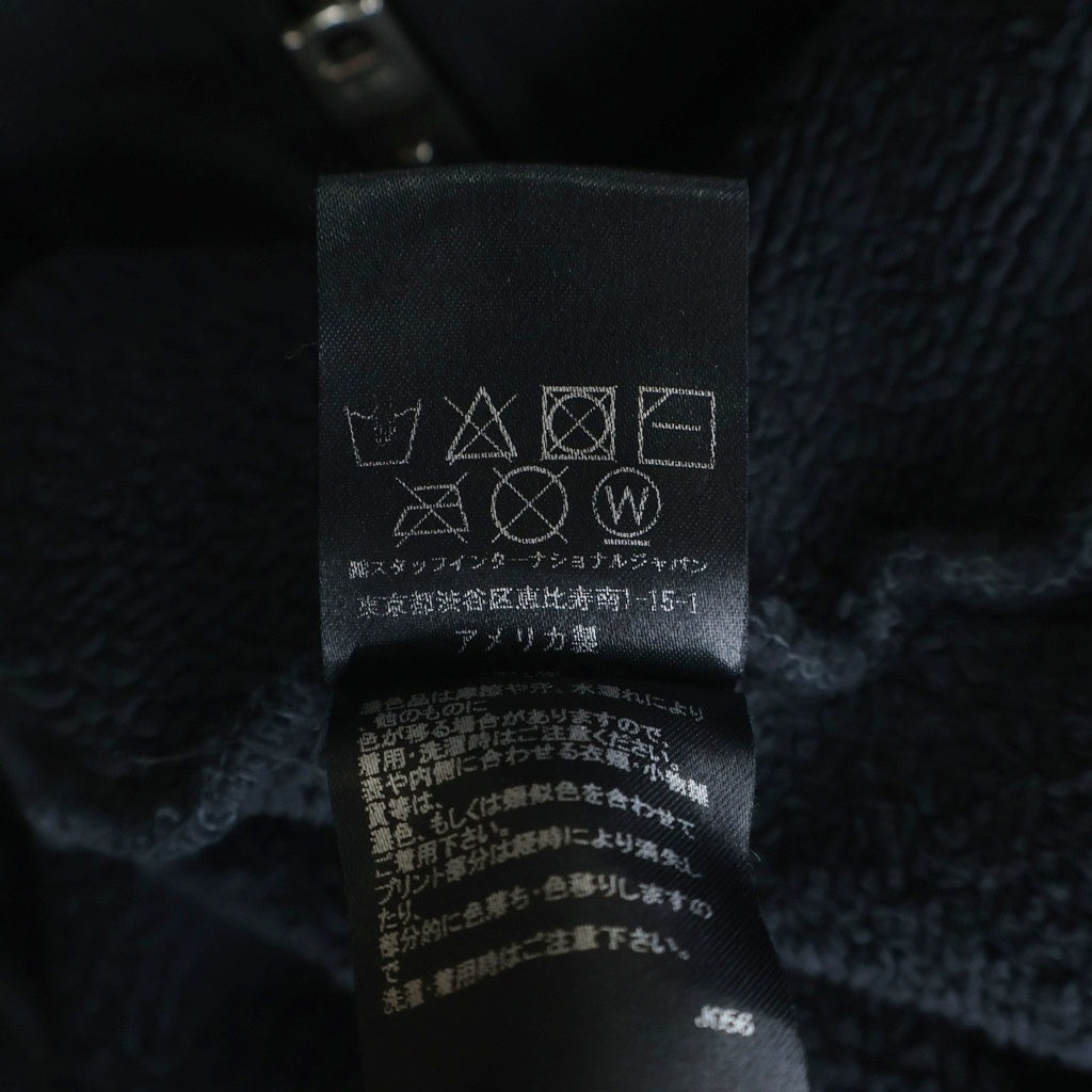 AMIRI(アミリ) VINTAGE COLLEGIATE ZIP HOODIE ヴィンテージ加工 カレッジプリント ジップアップフーディー パーカー ブラック