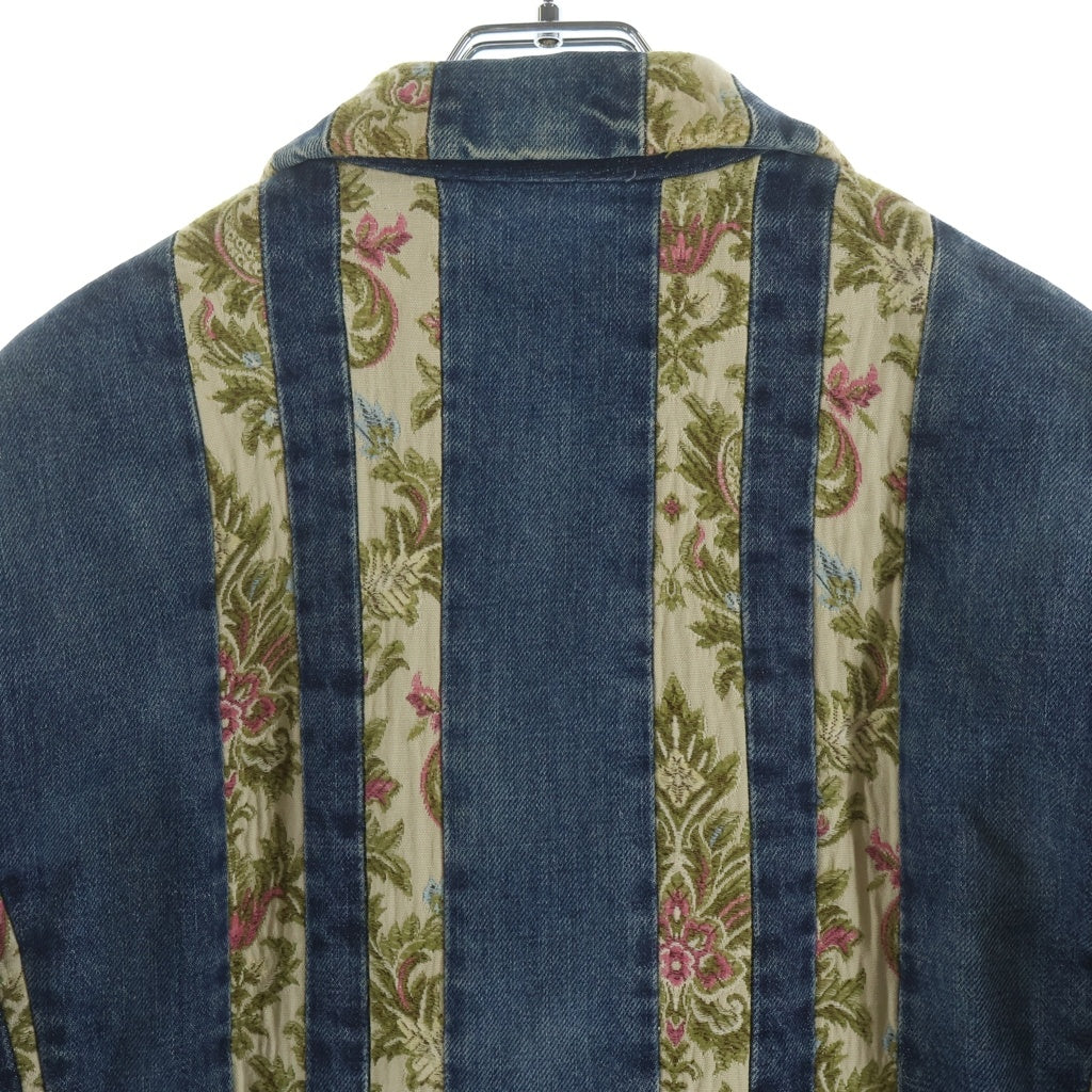 tricot COMME des GARCONS(トリコ コム デ ギャルソン) フラワーストライプ 3Bシングル デニムテーラードジャケット インディゴ TC-J005