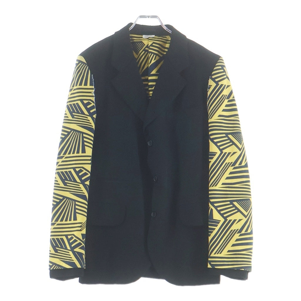 COMME des GARCONS(コムデギャルソン) アームデザイン切替 ウールジャケット ブラック/イエロー PK-J035