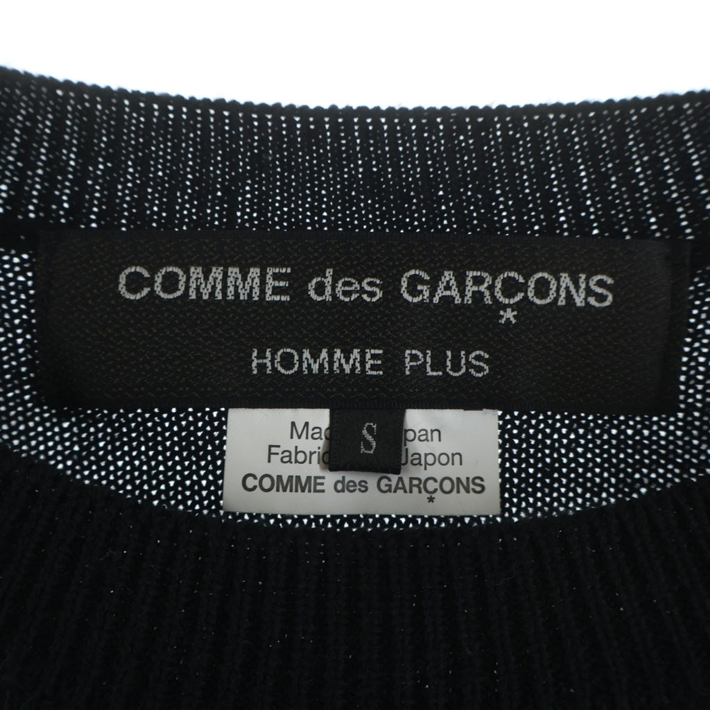 COMME des GARCONS HOMME PLUS(コムデギャルソンオムプリュス) アームデザイン ストライプ クルーネックニット セーター ブラック PR-N005